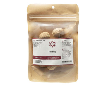 Savory Spice Whole Nutmeg - Fresh Whole Nutmeg From Grenada For Baking, Breads, Pies, Pastries, B  Chamel & Stews (5-Count)