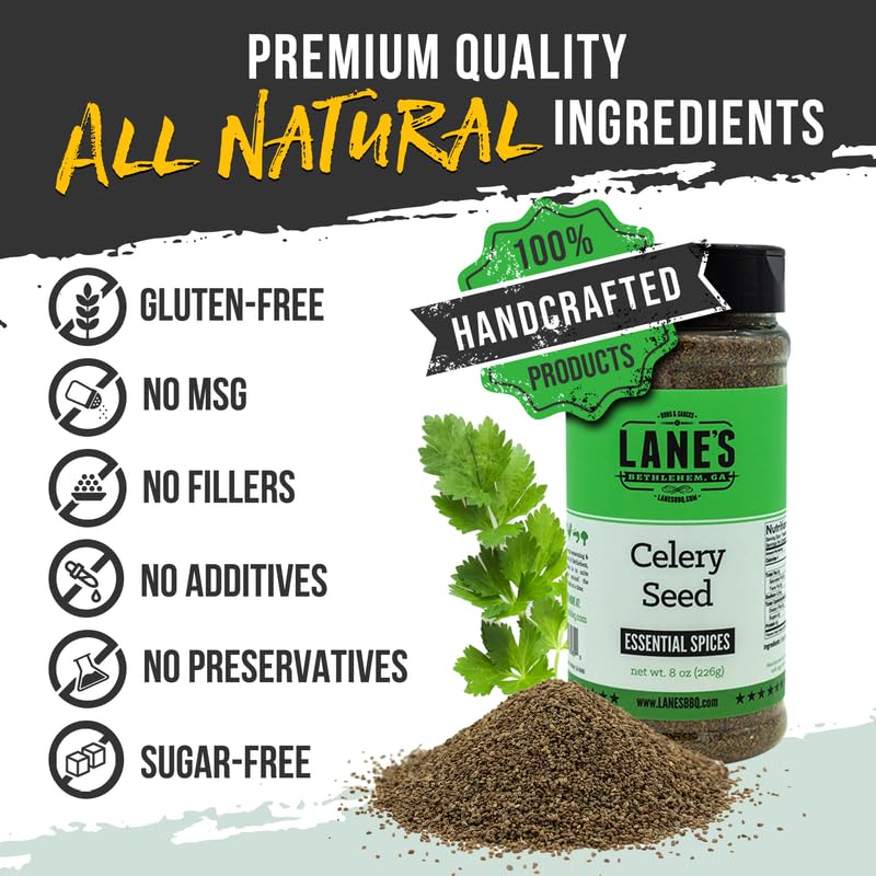 Lanes Celery Seed Seasoning, All-Natural Celery Seed Spice For a Healthier Dishes to Accommodate Meats, Veggies, Seafood, Made