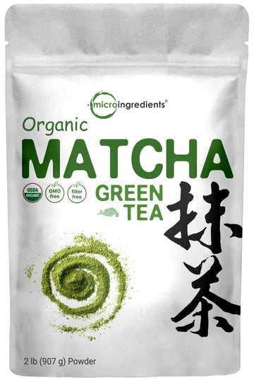 Organic Matcha Green Tea Powder, 2 Pound (32 Ounce) | Culinary Grade, Unflavored, First Harvest Authentic Japanese Origin, 100% 
