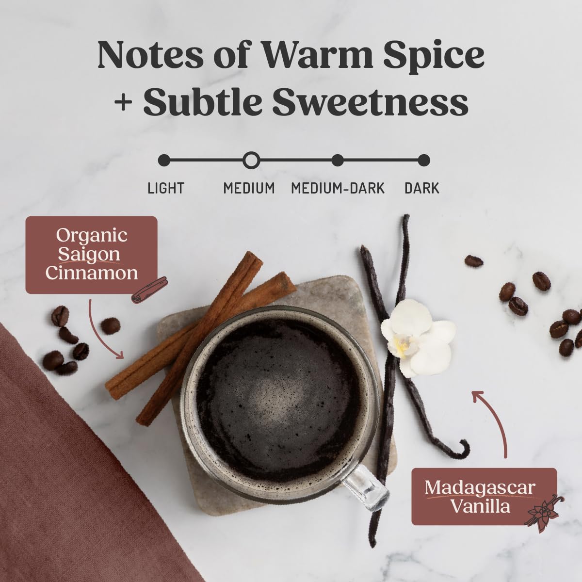 project pieceproof Cinnamon & Vanilla Flavored Ground Coffee  10 Ounces  Medium Roast  Clean Coffee Tested for Toxins  No Artificial Flavors  100% Arabica Beans