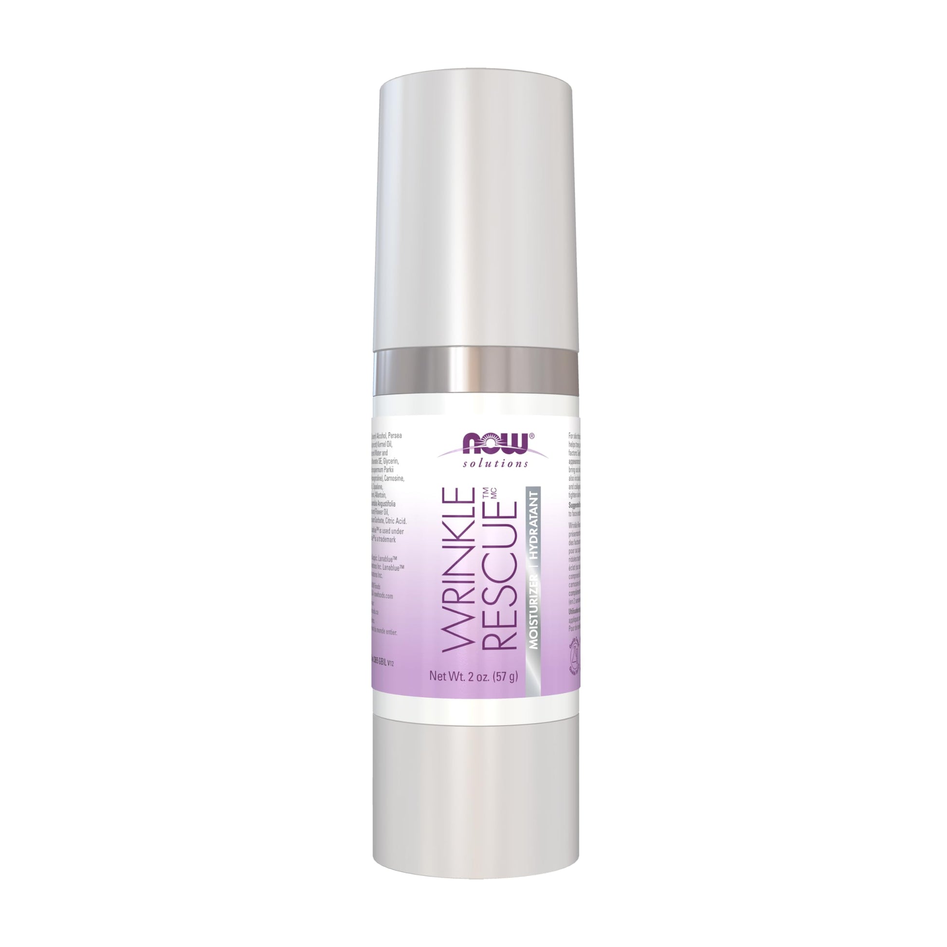 NOW Foods Solutions, Wrinkle Rescue Moisturizer, with Clinically Tested Sepilift® DPHP and Lanablue™ to Tone Aging Skin, 2-Ounce