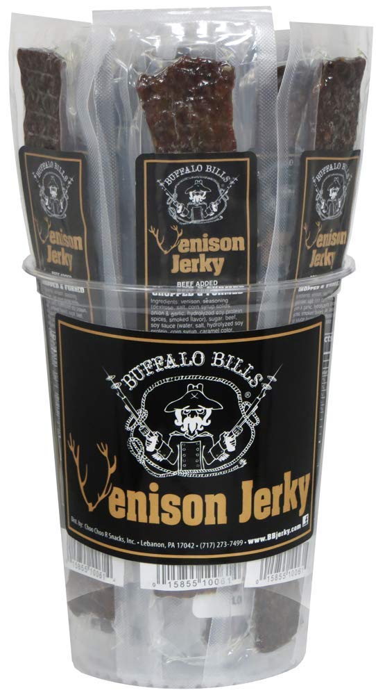 Buffalo Bills Venison Jerky Strips, 25 Individually Wrapped 7" Strips, 1 Count Pack