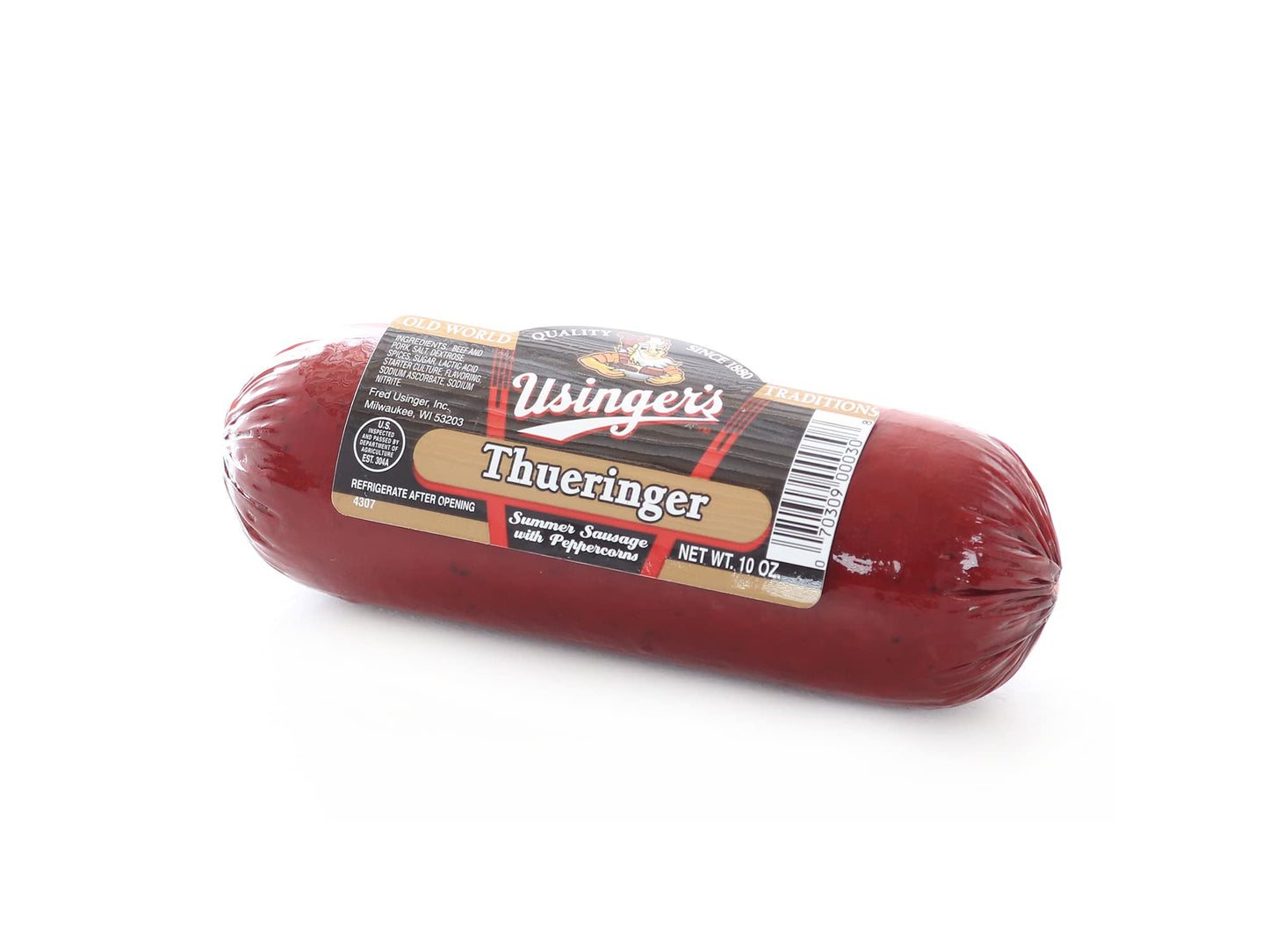 Wisconsin Cheese Mart Usingers Sausage Variety Pack - 4 Shelf-Stable Summer Sausages, 10 oz Each
