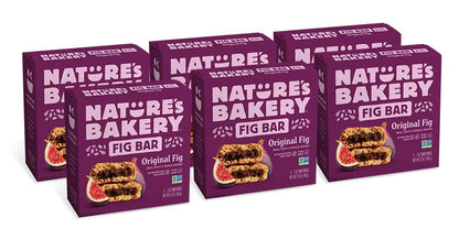 Natures Bakery Whole Wheat Fig Bars, Original Fig, Real Fruit, Vegan, Non-GMO, Snack bar, 6 boxes with 6 twin packs (36 twin pac