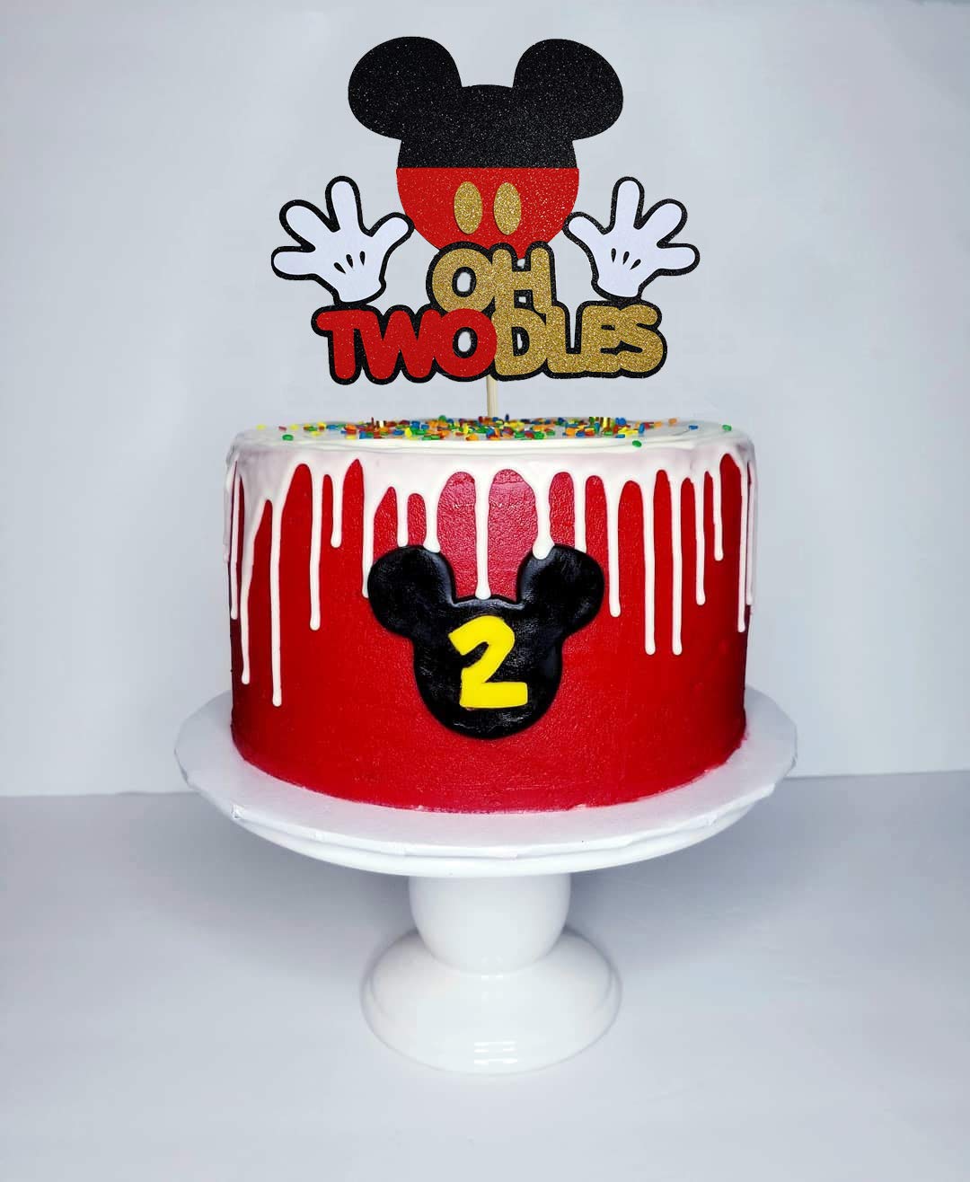 Oh Twodles Mickey Cake Topper Mouse 2Nd Birthday Party Supplies Cake Decorations Boys Second Birthday Theme