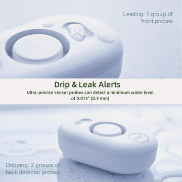 Water Leak Detector Sensor Alarm: Home Water Flooding Monitor Smart Sink Overflow Monitoring Adjustable Wet Moisture Alert Pipe