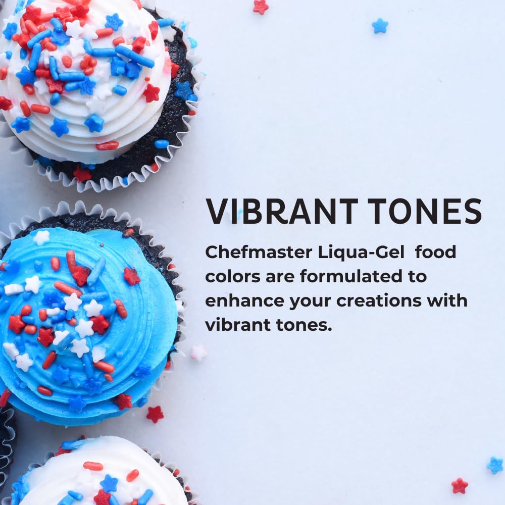 Chefmaster Sienna Liqua-Gel® Food Coloring | Vibrant Color | Professional-Grade Dye For Icing, Frosting, Fondant | Baking & Decorating | Fade-Resistant | Easy-To-Use | Made In Usa | 2.3 Oz