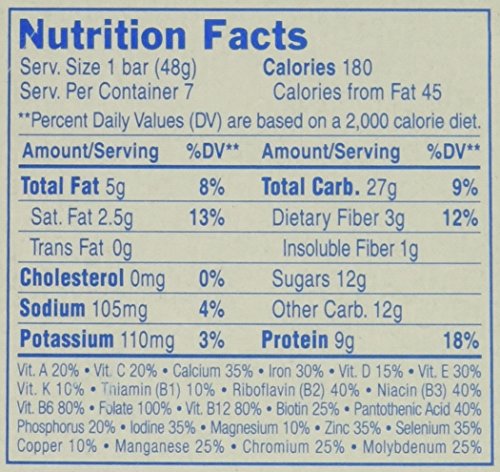 Luna Lemon Zest Whole Nutrition Bars For Women, 6 - 1.69 Oz Bars In Box, A Great Snack