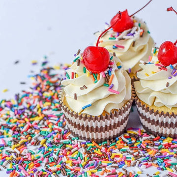 Sprinkles For Ice Cream Cake Topper And Decorations - Ice Cream Sprinkles In Colorful Vegan Rainbow Jimmies - Ice Cream Sundae Toppings In Rainbow And Chocolate Sprinkles For Cake Decorating, Baking