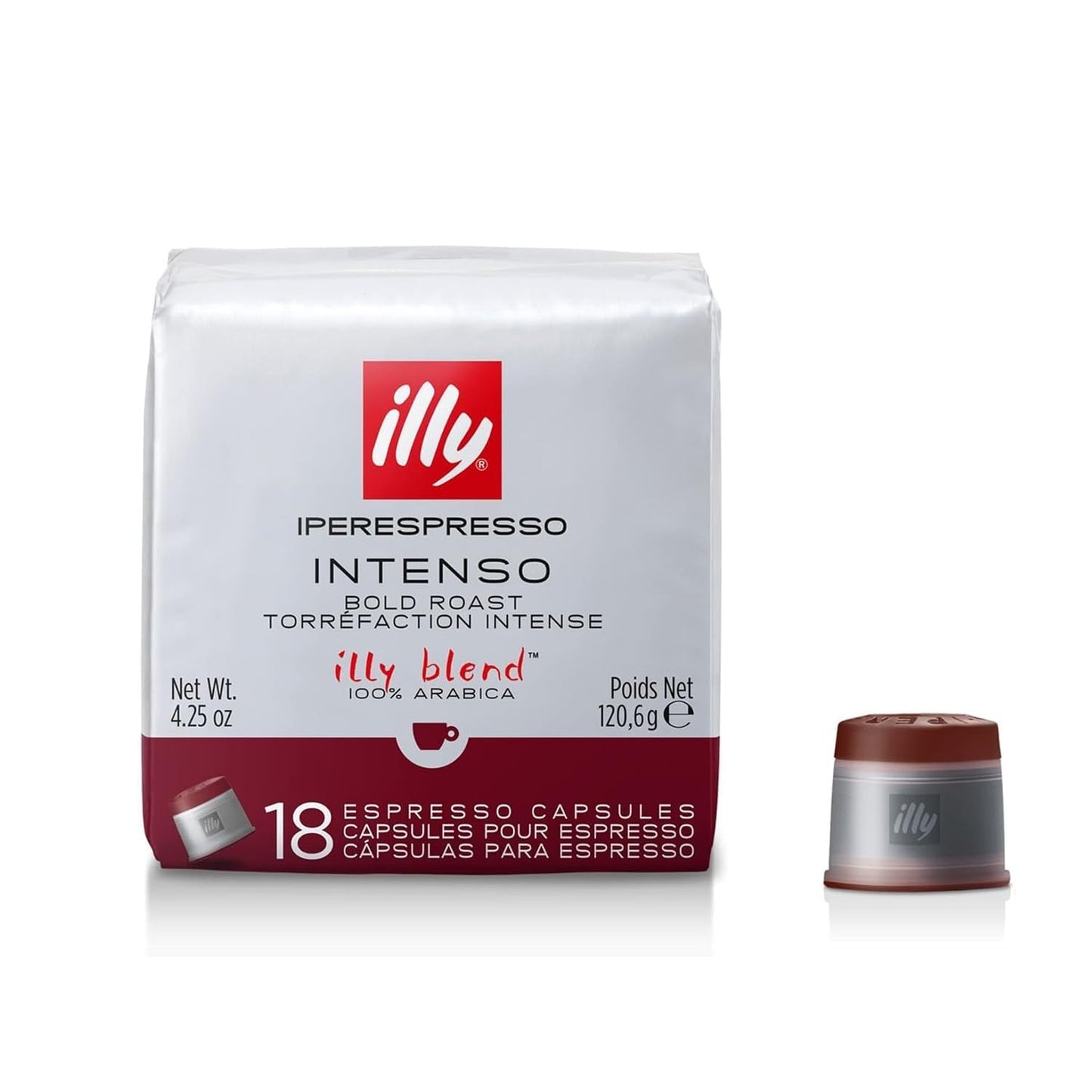 Illy Coffee, Intenso Iperespresso Capsule, Dark Roast Espresso Pods, Compatible With Illy Iperespresso Machines, 18 Count