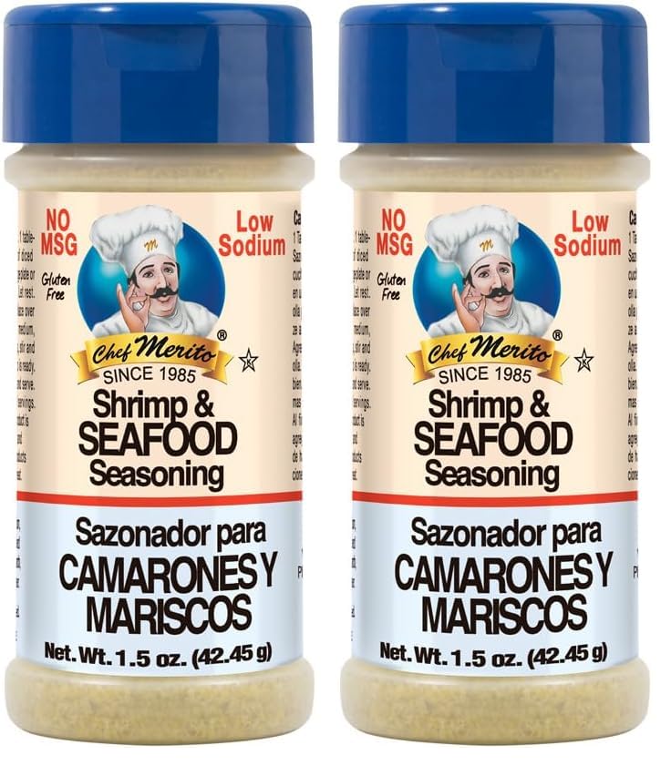 Chef Merito | Shrimp Seasoning | 1.5 Ounces | Pack of One | Large Bottle | Great for Grilling and Oven Baking | No MSG (Pack of 