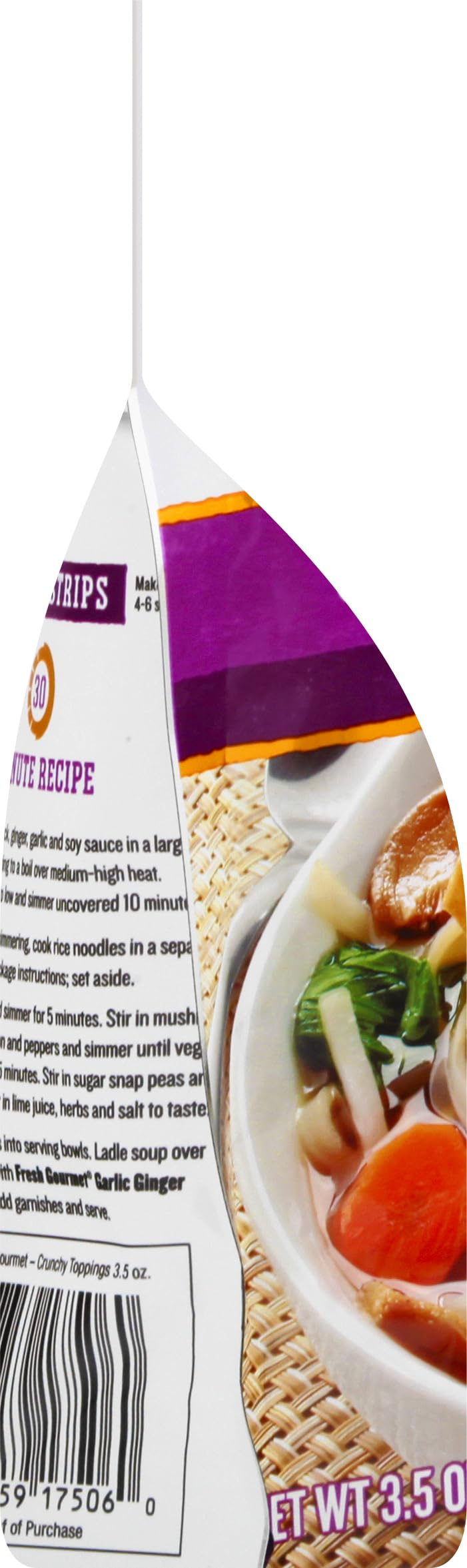 Fresh Gourmet Wonton Strip Garlic Ginger 3.5 Ounce Pack of 3