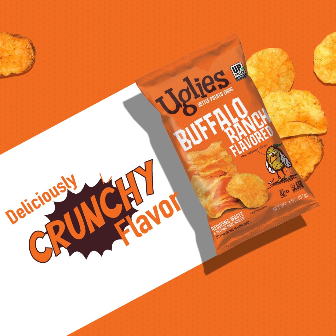 Uglies Buffalo Ranch Kettle-Cooked Potato Chips, Gluten-Free Snacks, Kosher-Friendly Chips, Non-Gmo Snacks For Kids Or Office, L