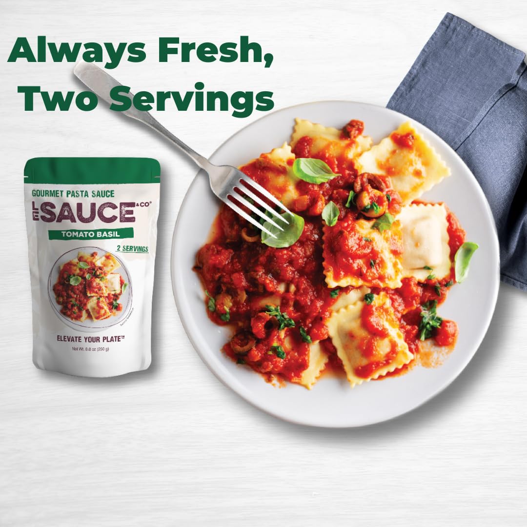 Le Sauce & Co. Tomato Basil Pasta Sauce, All Natural, Low Sugar, 2-Pack