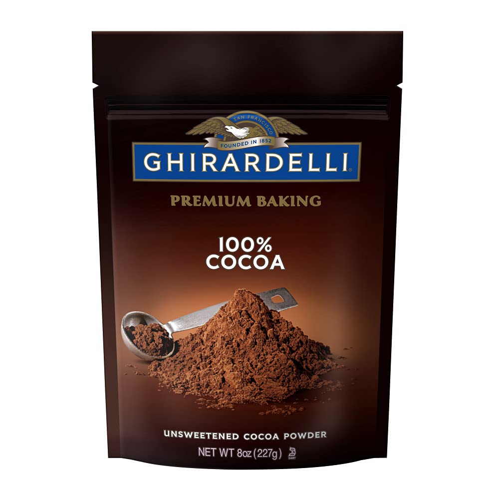 Ghirardelli Chocolate Company Premium Baking Cocoa 100% Cocoa Unsweetened Cocoa Powder - 8 oz. (227g),Rich Brown,61703_ea