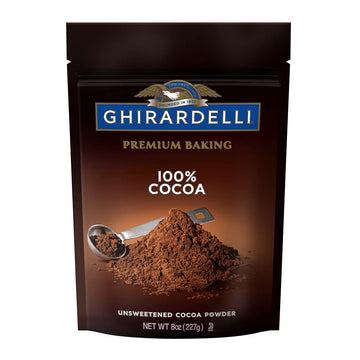 Ghirardelli Chocolate Company Premium Baking Cocoa 100% Cocoa Unsweetened Cocoa Powder - 8 oz. (227g),Rich Brown,61703_ea