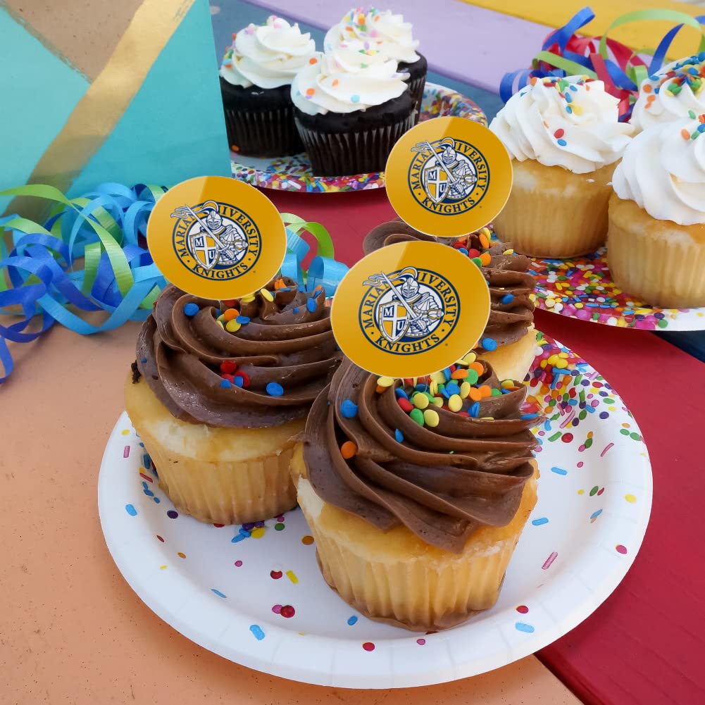 GRAPHICS & MORE Cupcake Picks Set of 6, Acrylic Decoration, Marian University Design