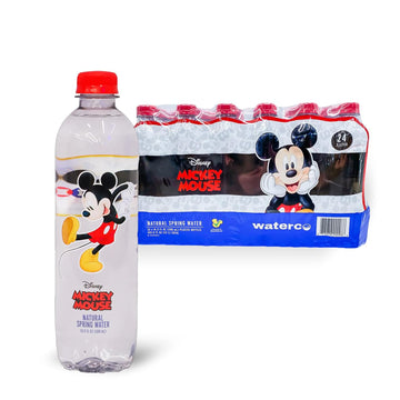 WaterCo PULSE Mickey Mouse Spring Water Bottles - BPA-Free, Recyclable - 24 Pack - Small