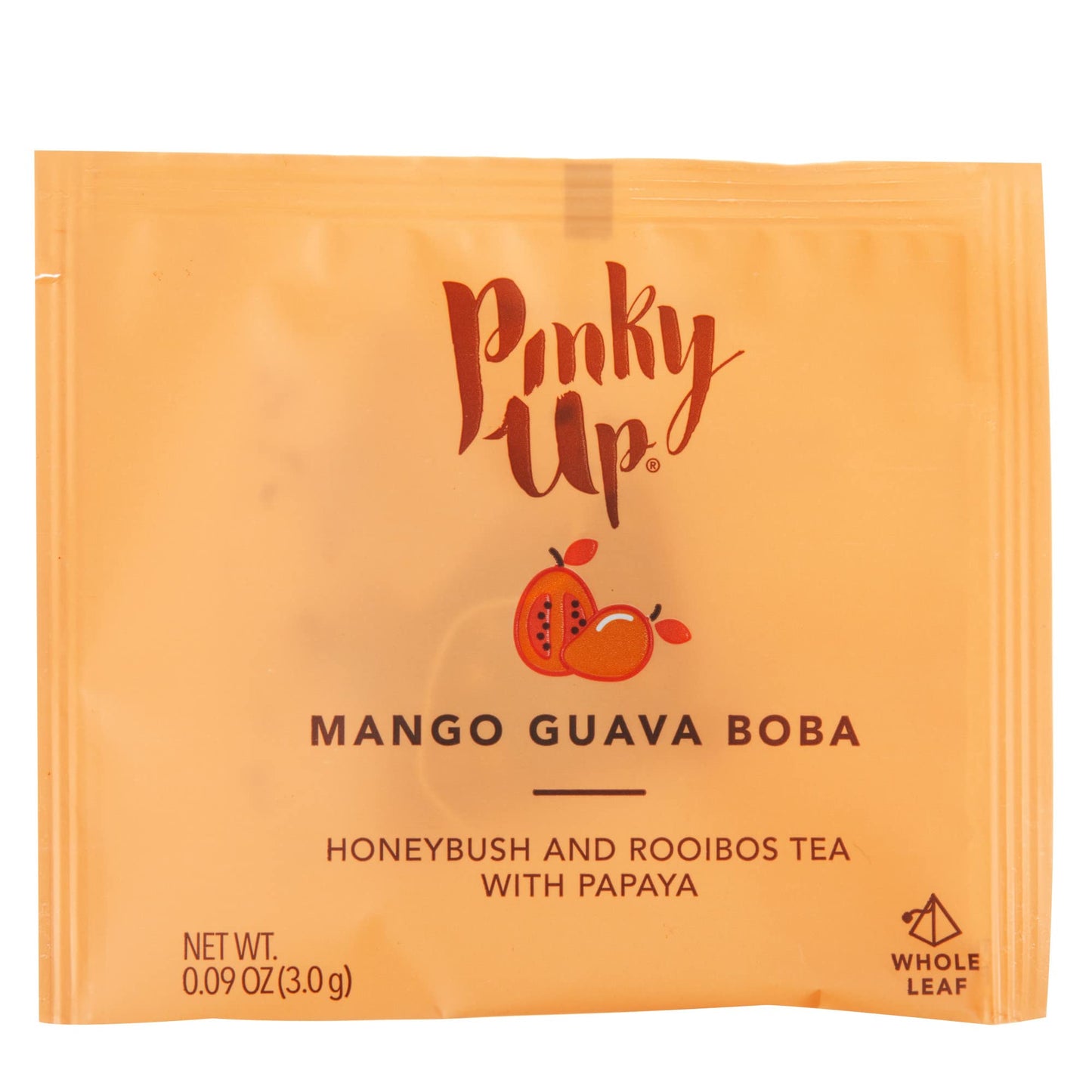 Pinky Up Mango Guava Boba Tea Sachets - Calorie Free Whole Leaf Rooibos Tea Bubble Tea - Boba Gift 12 Biodegradable Tea Bags