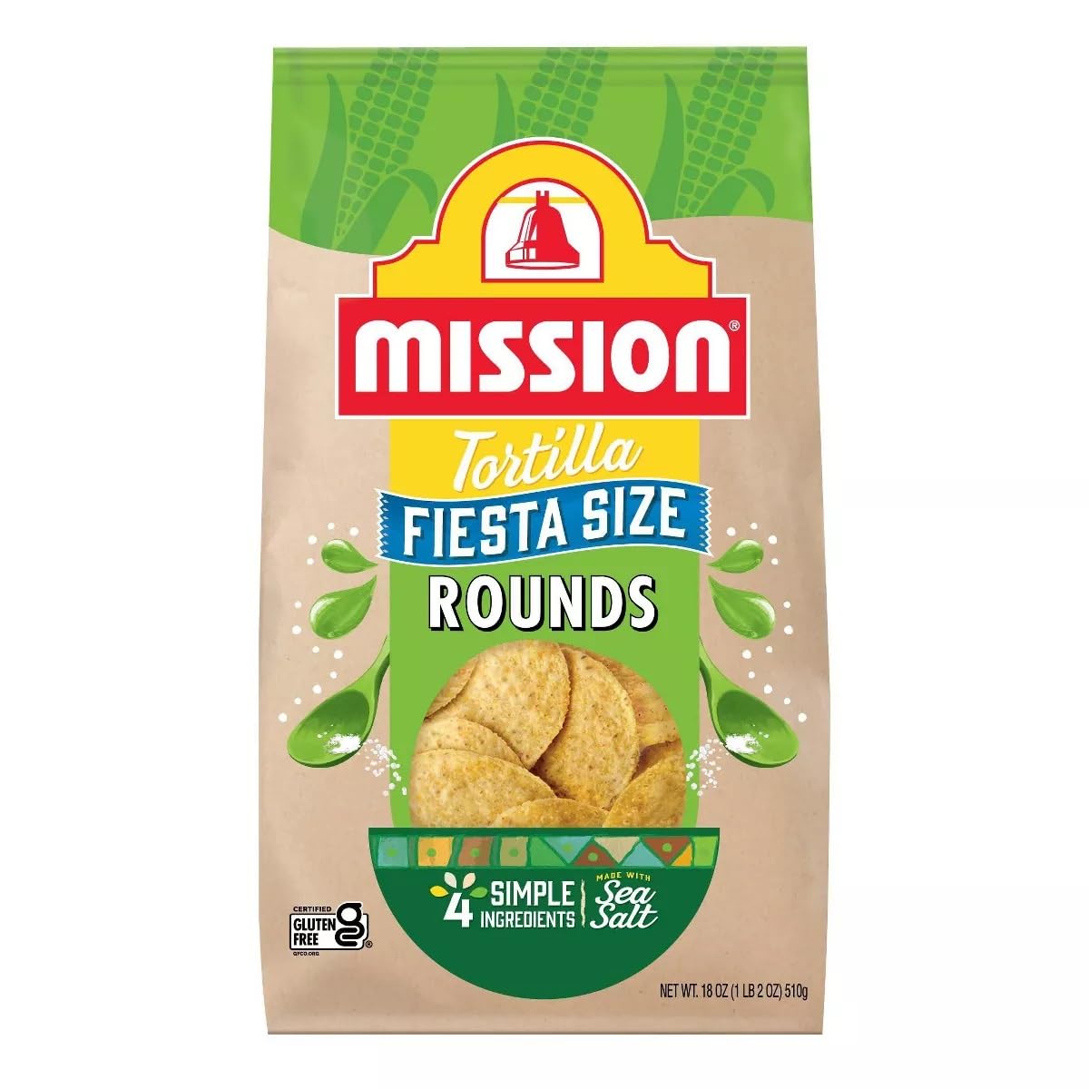 Mission Fiesta Size Round Tortilla Chips - 18oz (Pack of 3)