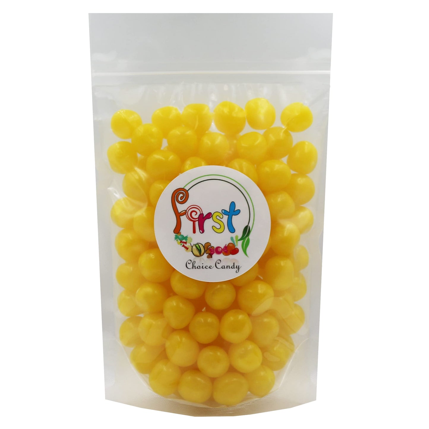 Sour Chewy Fruit Candy Balls (Yellow Lemon, 5 Pound)