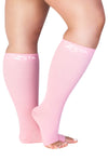 Zeta Wear Plus Size Open Toe Leg Sleeve Support Socks - Wide Calf Compression Open Toe Socks Men And Women Amazing Fit, Travel, 