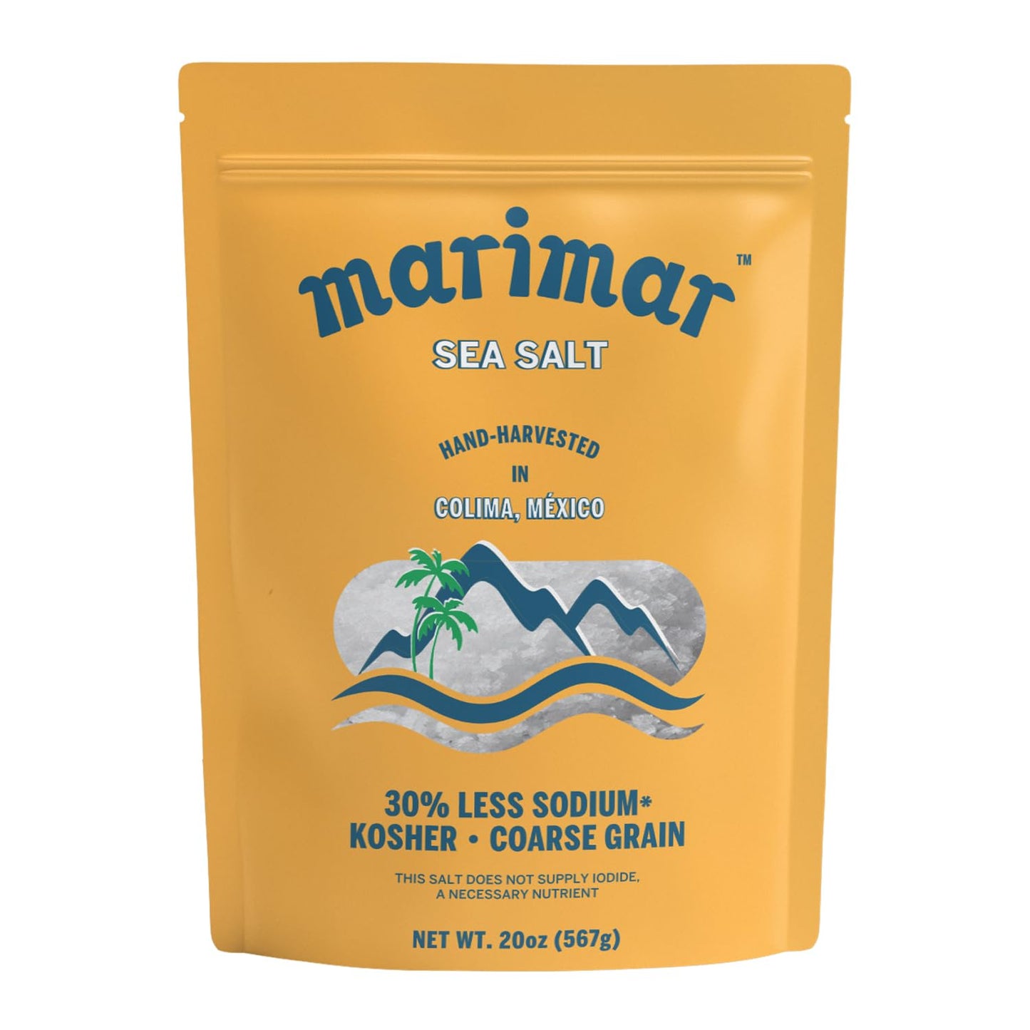 Marimar Sea Salt, Coarse Grain, Naturally Low Sodium, Kosher, 20oz