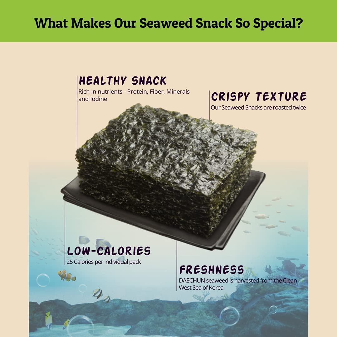 Choi'S 1 Wasabi Seaweed Snacks / (20 Pack) /Product Of Korea/Kimbpa, Gimbap, Vegan, Keto, Gluten Free, Full Of Fiber, Vitamin, M