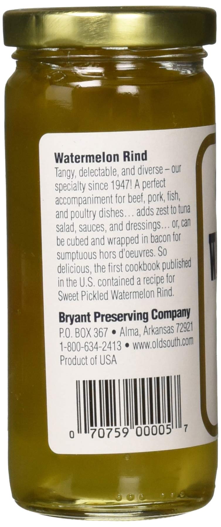 Old South Sweet Pickled Watermelon Rind 10 oz Jar (6 Pack)