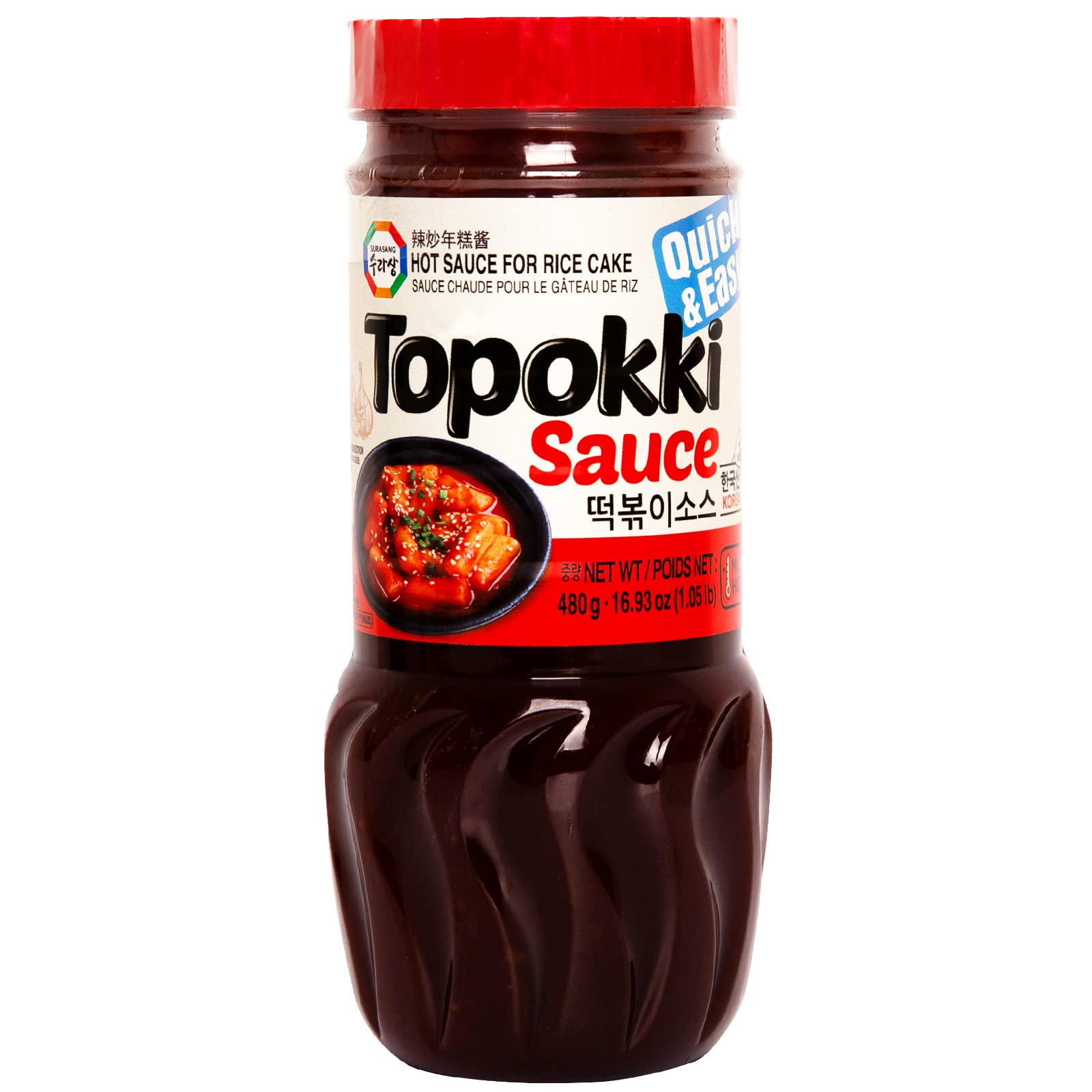 Surasang Tteokbokki Sauce for Mild Spicy Rice Cake Stir Fry, Korean Rice Cake Sauce, 16.93 Ounce, Pack of 2