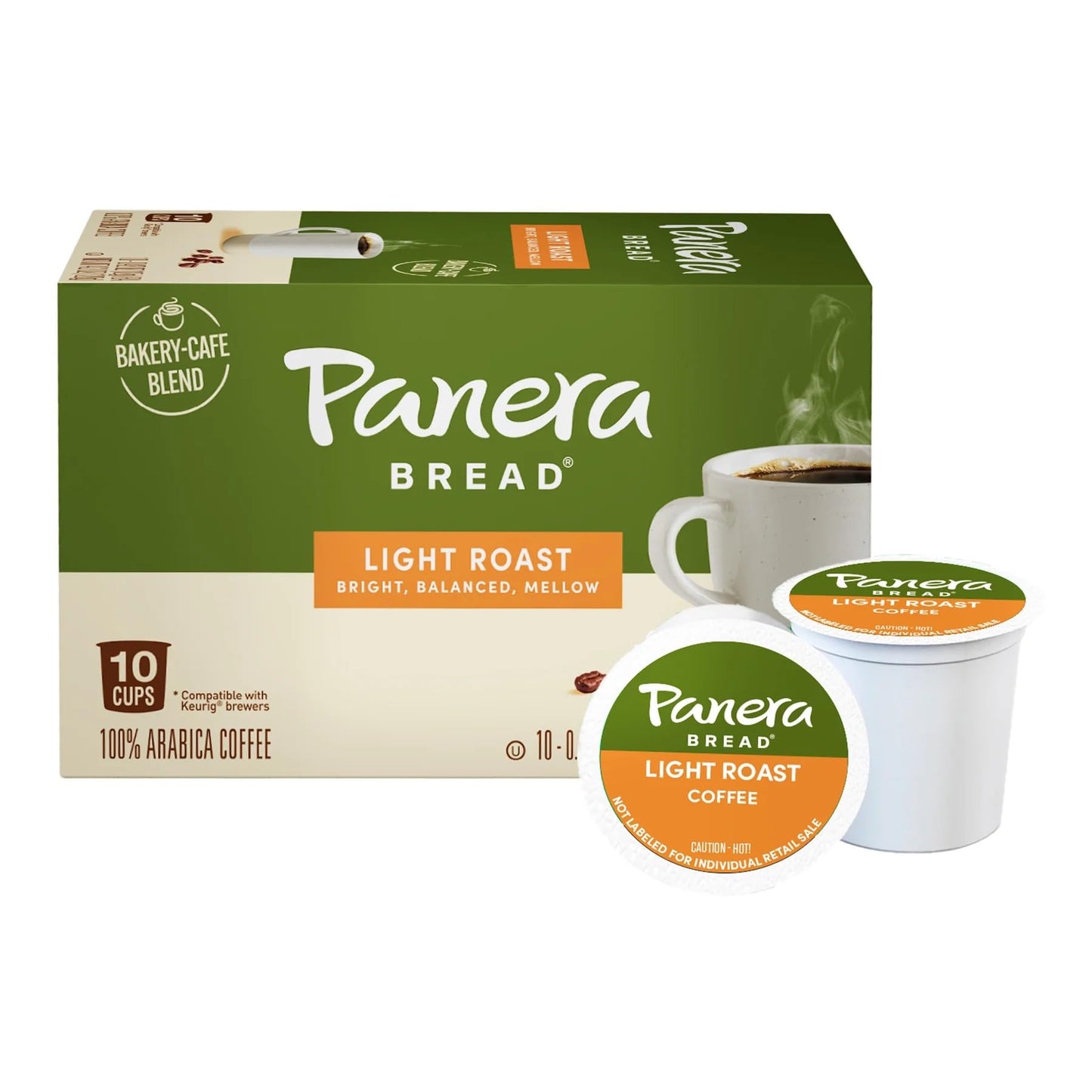 Panera KCUP Light Roast Coffee Pods, 10 Count, Compatible with Keurig Brewers