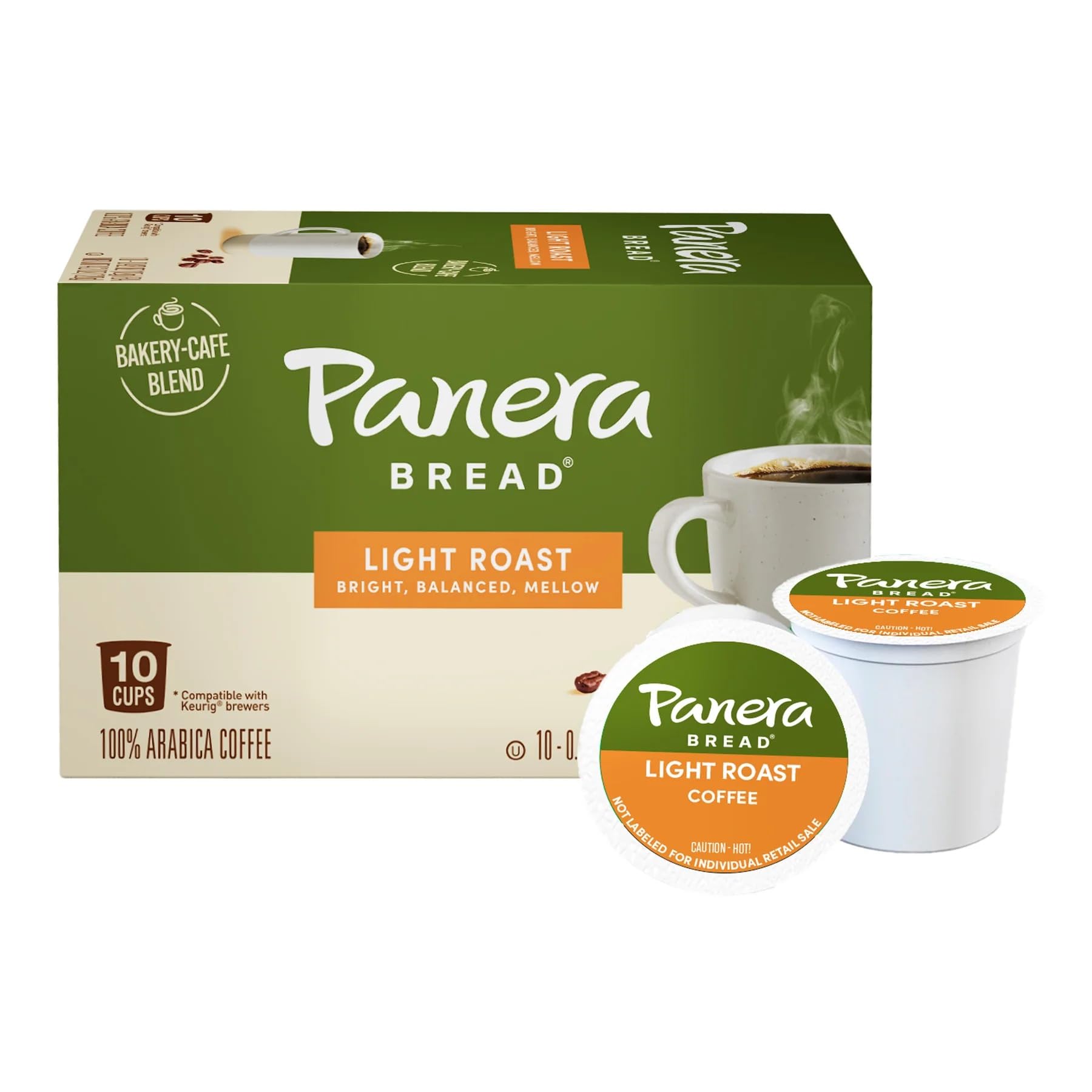Panera KCUP Light Roast Coffee Pods, 10 Count, Compatible with Keurig Brewers