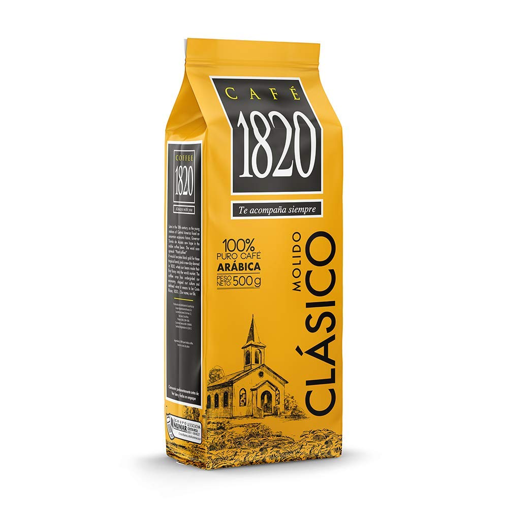 Caf   1820 Classic, Premium Costa Rican Ground Coffee, 100% Arabica, Dark Roast, High Altitude Blend With Aroma & Fruity Notes,