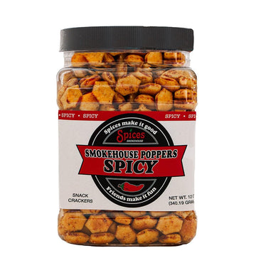 Smokehouse Crackers Poppers Spicy, 12 oz Jar (Pack of 1)
