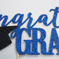 Palasasa Congrats Grad Cake Topper, 2024 Graduate Party Decorations (Blue 6.6Inch)