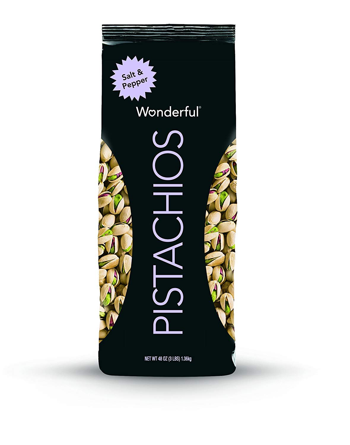 Wonderful Pistachios, Salt and Pepper Flavor, 48 Ounce Bag - PACK OF 2 ...