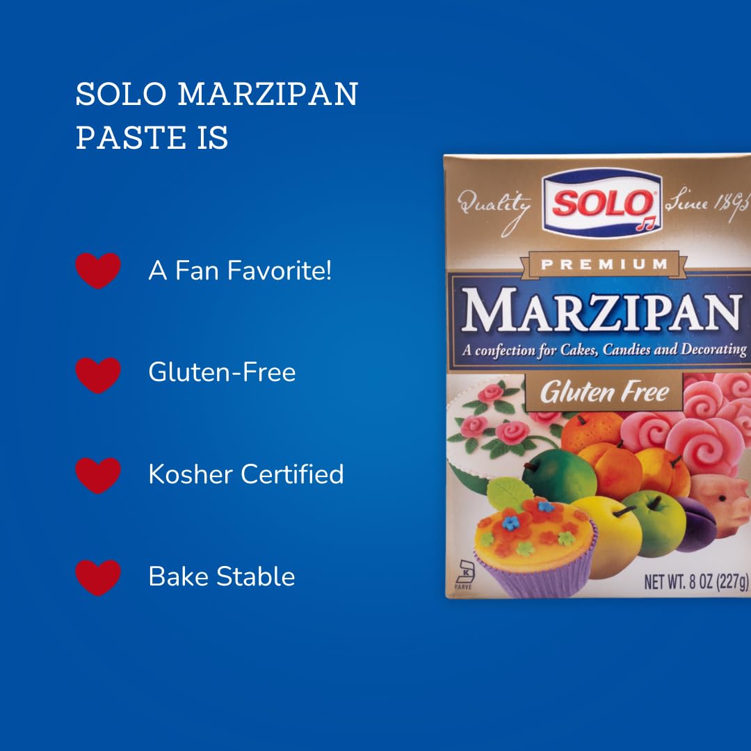 Solo Marzipan, 8Oz (Pack Of 12) | Gluten-Free, Kosher Certified