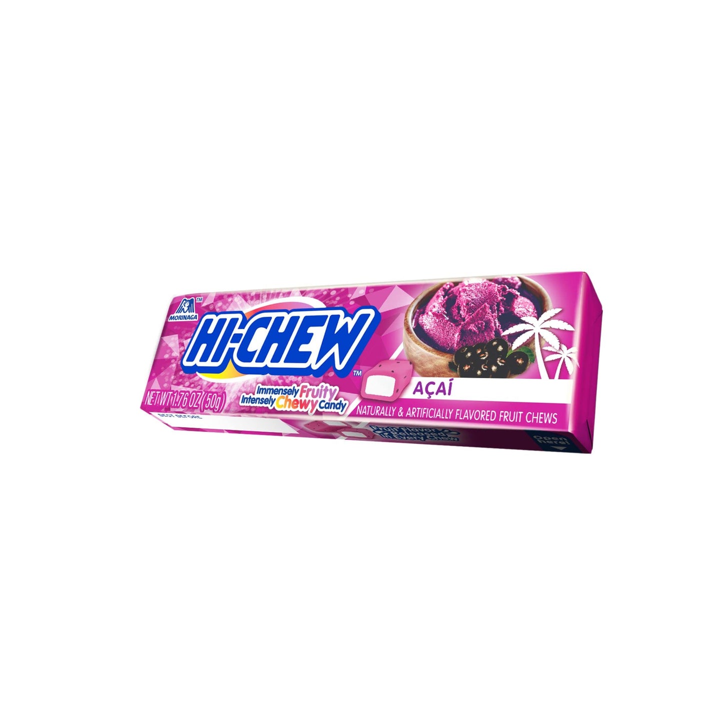 Hi-Chew Acai - Box Of 15 Sticks, 1.76Oz Ea | Unique Fun Soft & Chewy Taffy Candy | Immensely Juicy Exotic Fruit Flavors | Halloween Candy Favorite