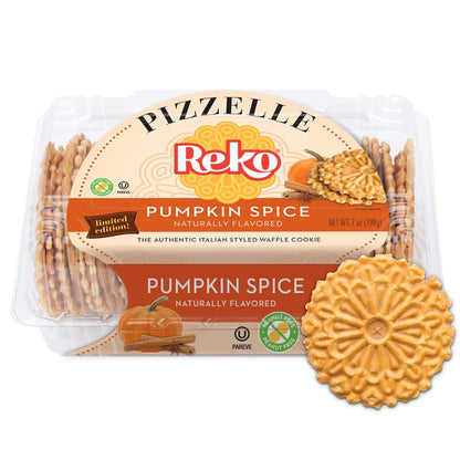 Reko Pizzelle Authentic Italian Style Waffle Cookie, Pumpkin Spice, 7 Ounce (Pack of 1)
