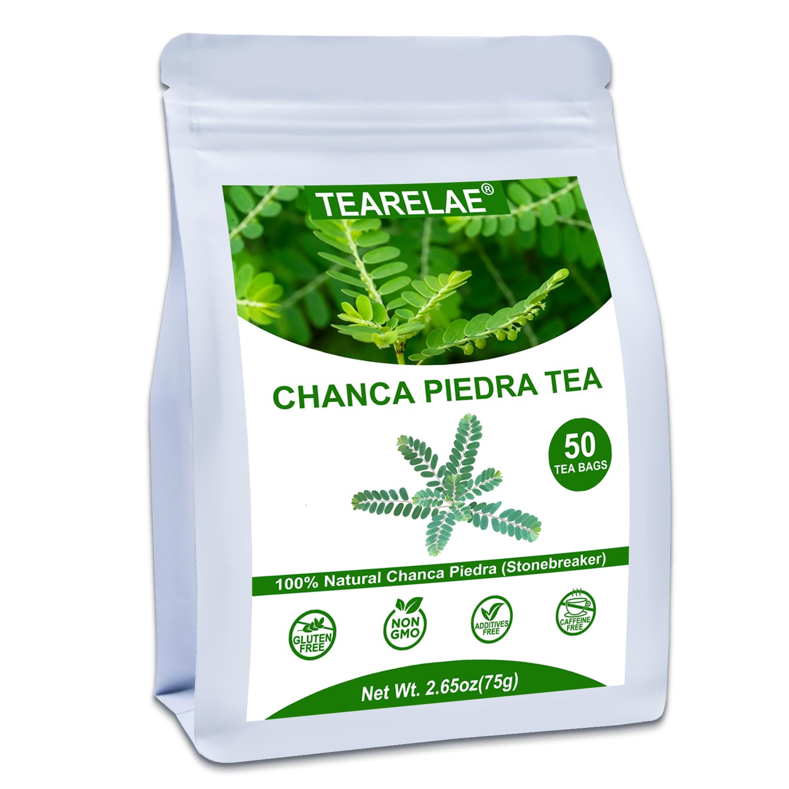 Tearelae - Chanca Piedra Tea Bags - 50 Count - Natural Stone Breaker Tea For Kidney Health - 100% Pure Top-Grade Phyllanthus Niruri Leaves - Non-Gmo - Energy Blend-Free