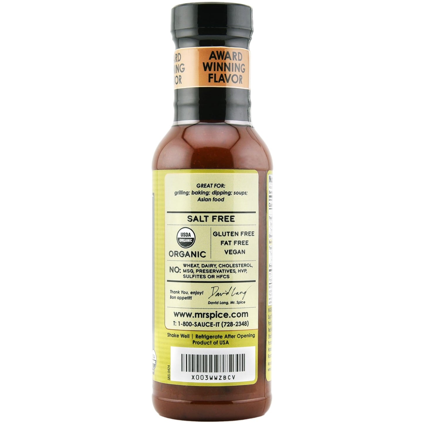 Mr. Spice Organic Sweet and Sour Sauce, Low Sodium Sweet & Sour Dipping Sauce (5 mg/serving), Gluten Free, Salt Free Sauces for