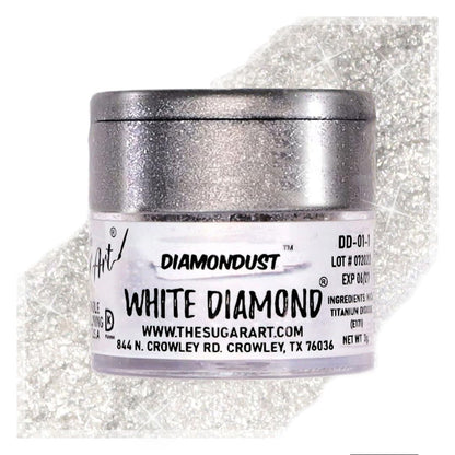White Diamond Edible Glitter for Drinks, Cocktails, Cake Decorating, Strawberries, Chocolates & More | No Taste | 4g | 100% Food