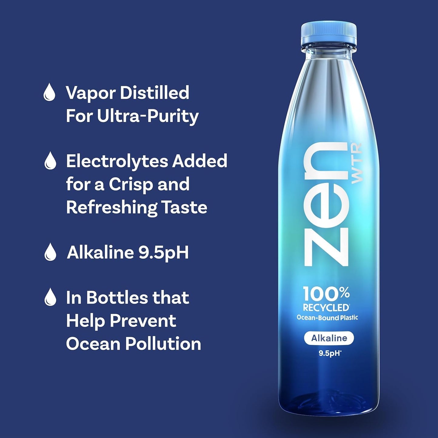 Zenwtr Vapor Distilled Alkaline Water 9.5pH, 50.7 FZ