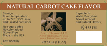 Bakto Flavors Natural Carrot Cake Flavor, 1 Fluid Ounce, Pack Of 3