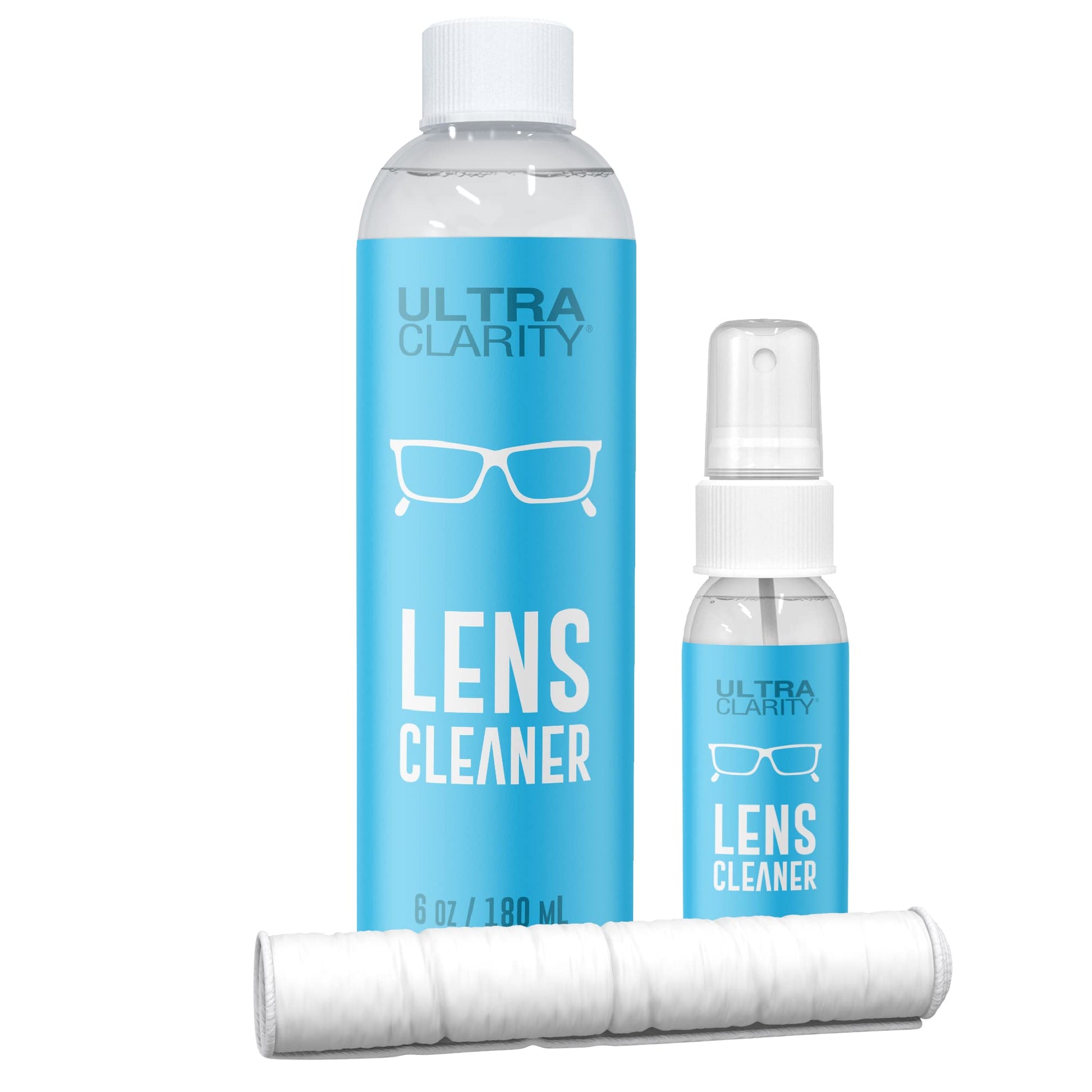 Ultra Clarity Powered By Nano Magic  Lens Cleaner 7Oz Value Pack  1Oz Spray, 6Oz Refill, Microfiber Cloth  Ideal For Glasses Sun