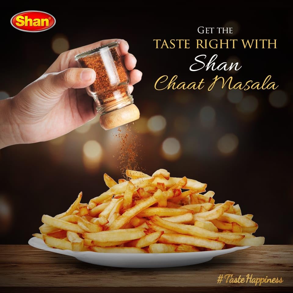 Shan - Chaat Masala Seasoning Mix (100g) - Spice Packets for Tangy and Spicy Garnish