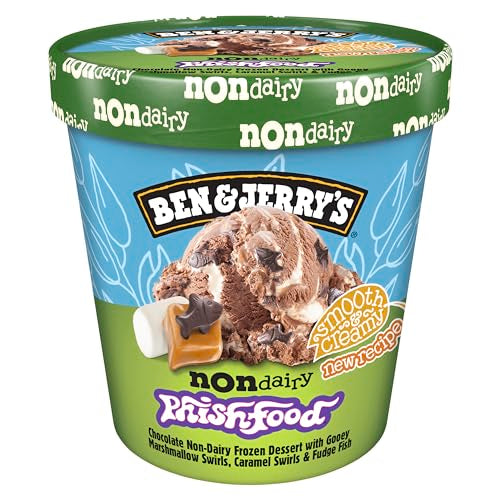 Ben & Jerrys Non-Dairy Phish Food Chocolate Frozen Dessert Certified Vegan Pint 16 oz