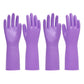 Pacific Ppe 2 Pairs Reusable Dishwashing Cleaning Gloves With Latex Free, Cotton Lining, Kitchen Gloves, Purple, Large