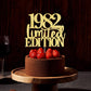 Yetxel 1982 Cake Topper, Handmade Golden Glitter Decoration for 43rd Birthday, Suitable for Men and Women