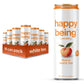 Happy Being Peach Rose White Tea - Nutrient-Rich, Caffeine Free, Low Calorie & Low Sugar, 12oz (16 Pack)
